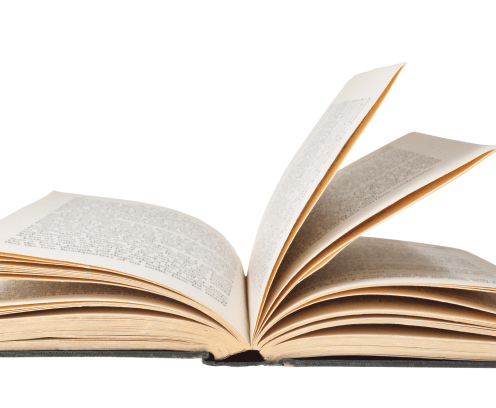 retro open book isolated on white background