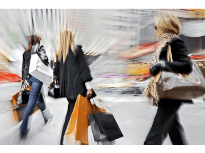 people shopping in the city