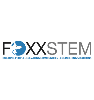 Foxxstem company logo; building people, elevating communities, engineering solutions.