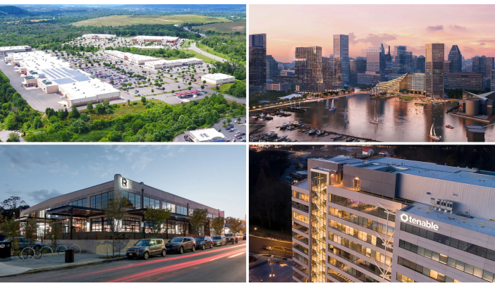 views from the sky of large building projects and skyscrapers