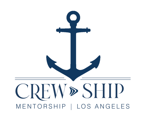 Anchor illustration above the words CREW Ship Mentorship, Los Angeles