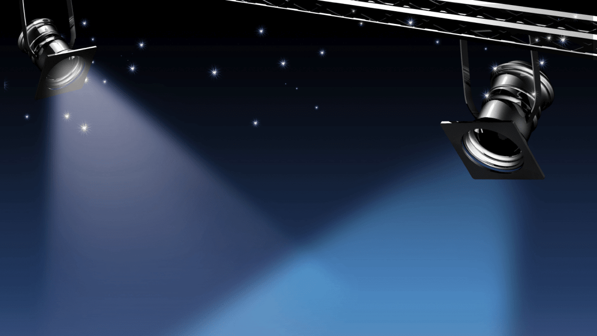 two stage spotlights with twinkle lights
