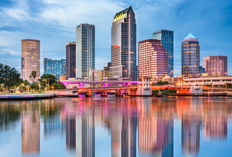 Tampa, Florida, USA downtown skyline.