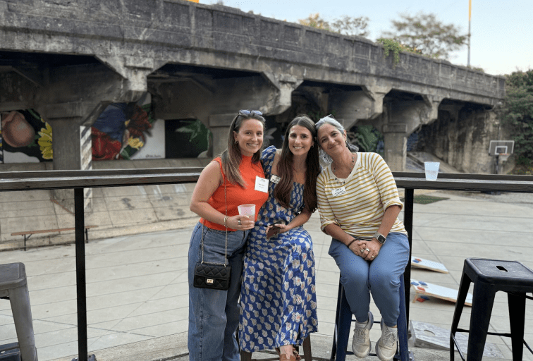 Women by a bridge