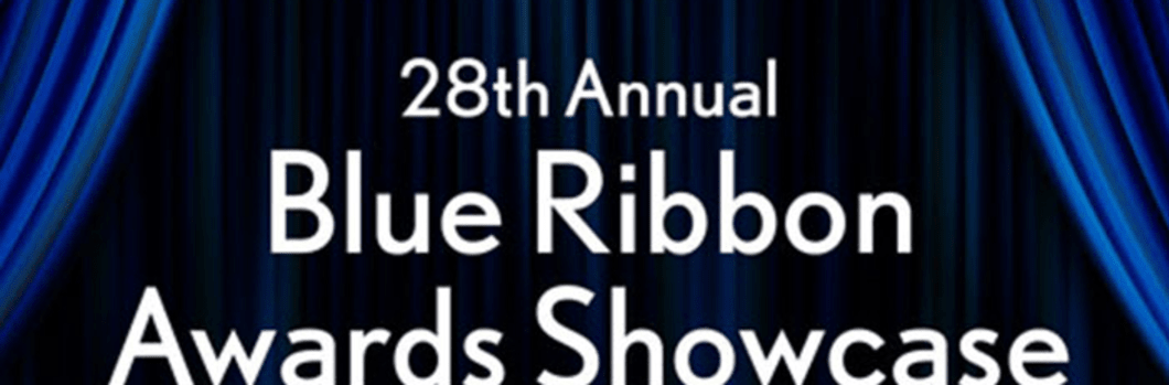 crewct 28th blue ribbon awards showcase advertisement with blue curtain effect