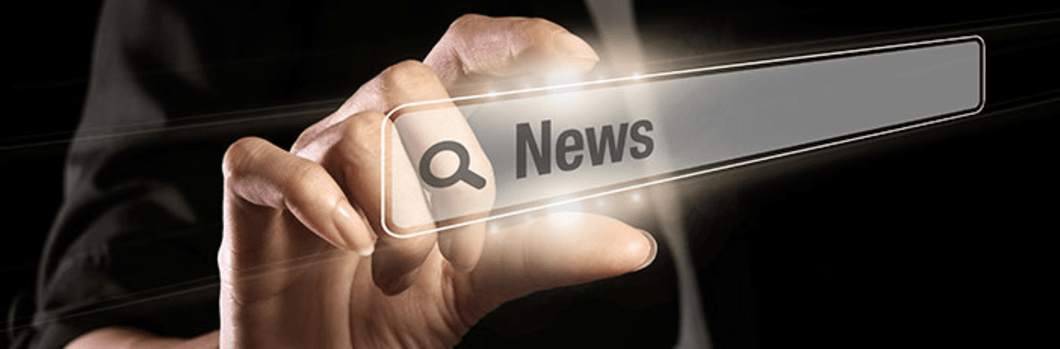 news online search bar pinched by a womans hand