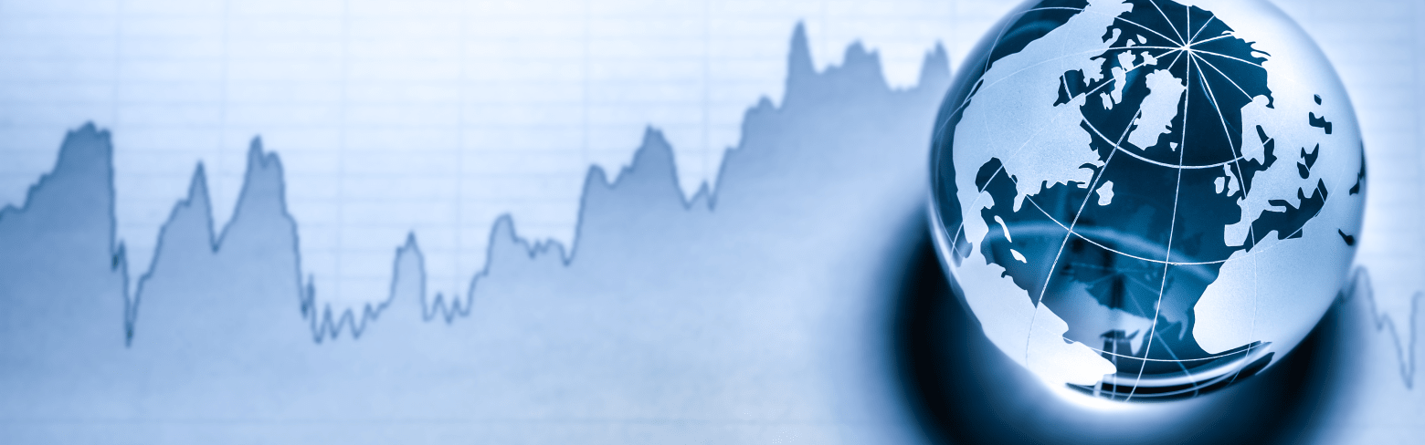 earth glass globe graph global economy