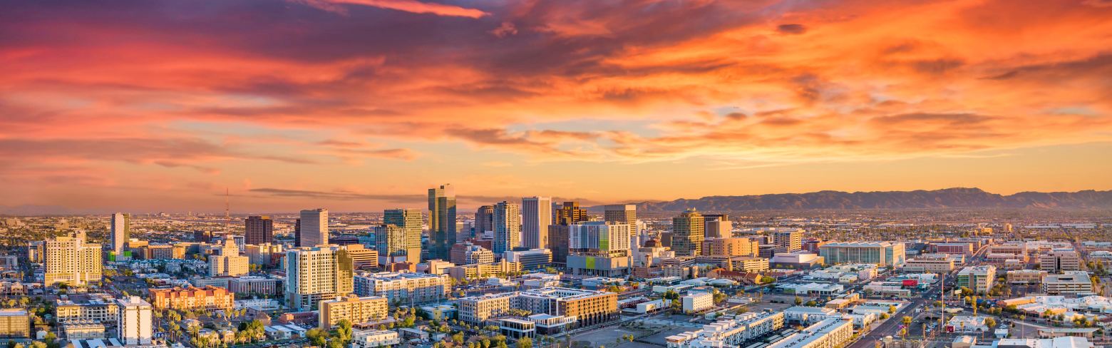 Phoenix, Arizona, USA Downtown Skyline Aerial.