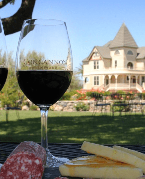 Concannon Vineyard and wine glass