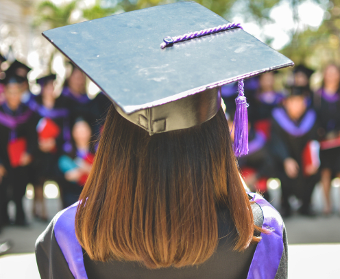 Graduate cap from behind