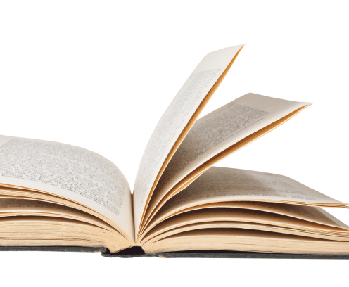 retro open book isolated on white background