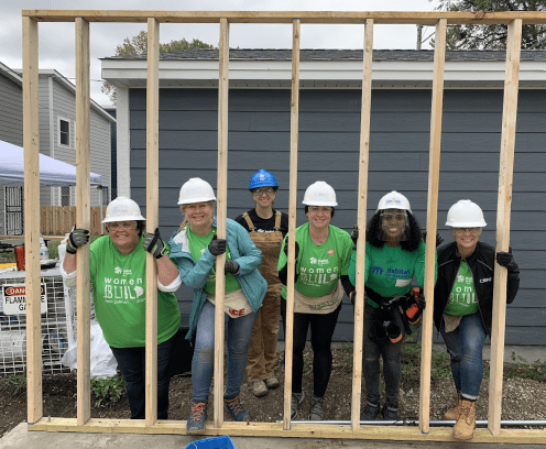 Six Women at a construction site