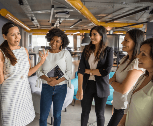 five women on a tour