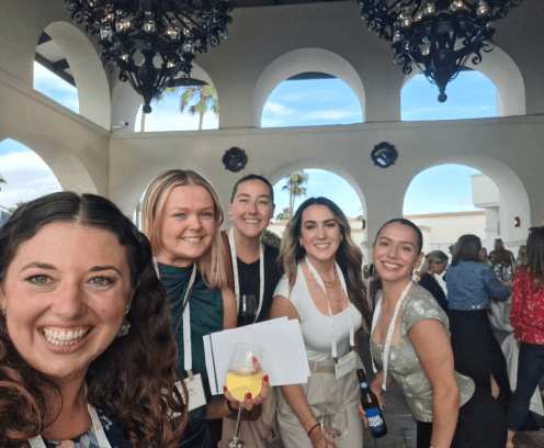 Five ladies at a retreat