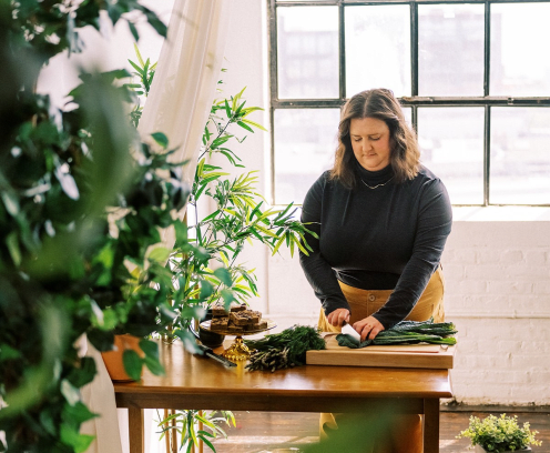Woman chopping vegetables