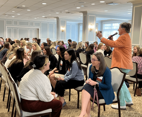 Group image of women speed networking.