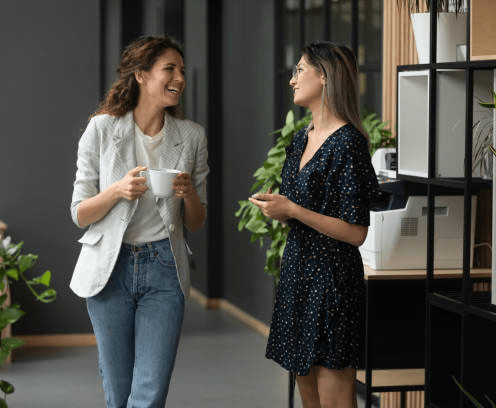 Two ladies having coffee