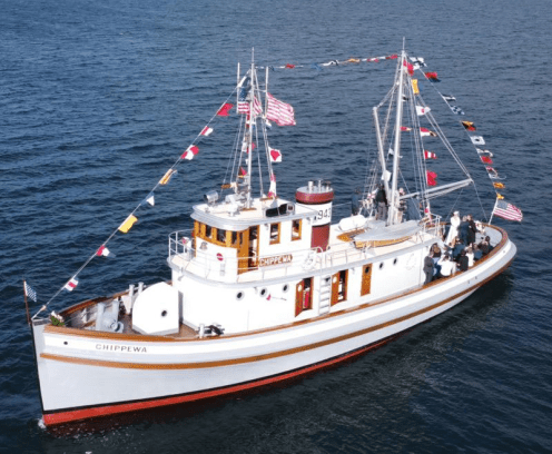 The Chippewa boat on water