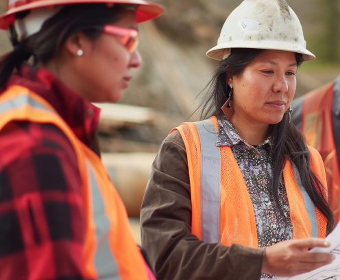 indigenous woman engineer on construction site