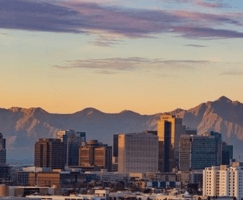 Phoenix Skyline at sunset.