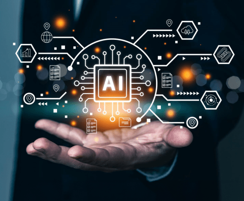 ai-intelligence unplugged in the palm of a man's hand