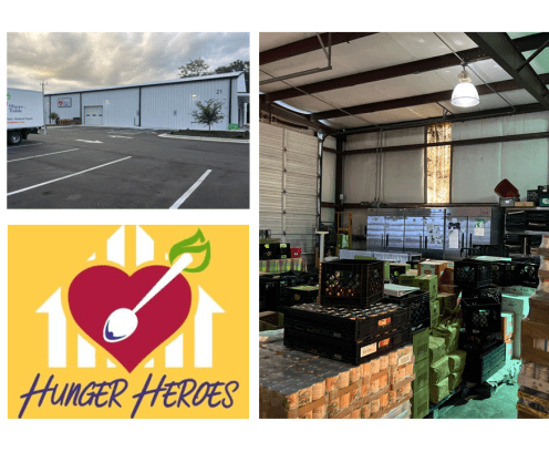 share the table logo and photo of the inside and outside of a storage building