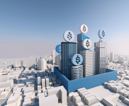 Make money with property and real estate investment, 3d rendering