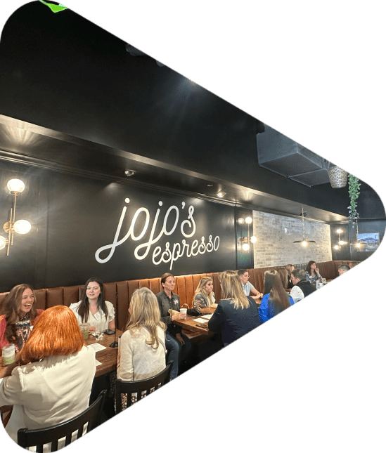 Members Speed Networking at a coffee shop