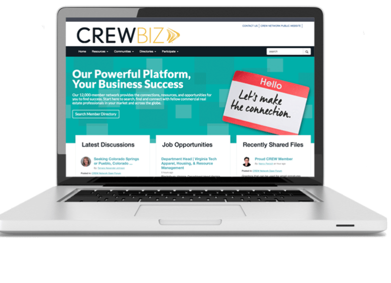 laptop with crewbiz homepage open