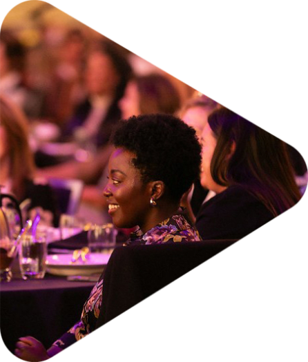 Woman watching a presentation