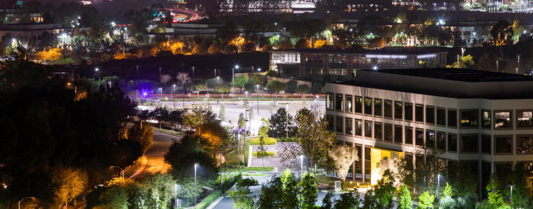 Costa Mesa, California skyline converging