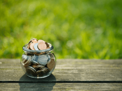 Coins in a jar