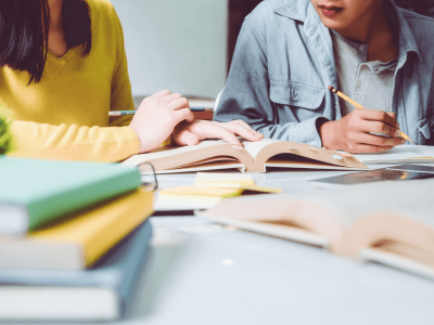 Students studying