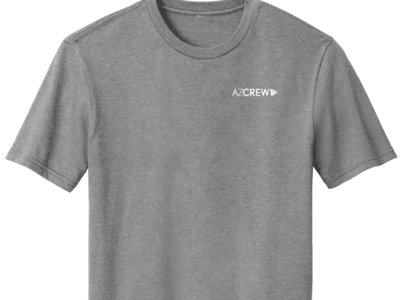 gray t-shirt with AZCREW logo