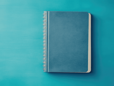 Blue Spiral Notebook with Gratitude Journaling Section Promoting Mindfulness and Positive Planning for Productivity and Self Care