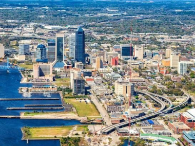 aerial view of Jacksonville, Florida