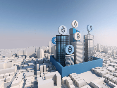 Make money with property and real estate investment, 3d rendering