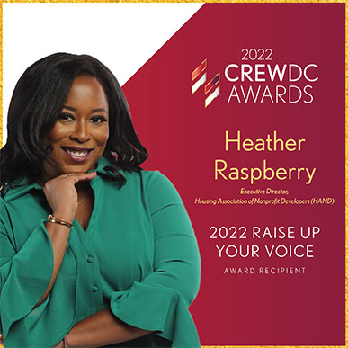 2022 CREW DC Raise Up Your Voice Winner: Heather Raspberry