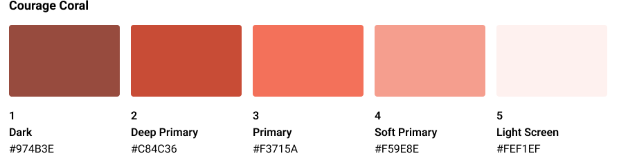 courage coral theme colors