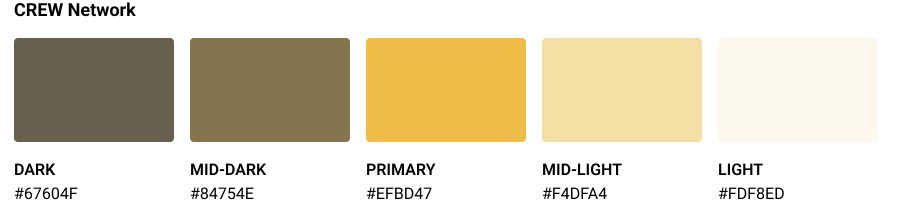 CREW Network theme colors