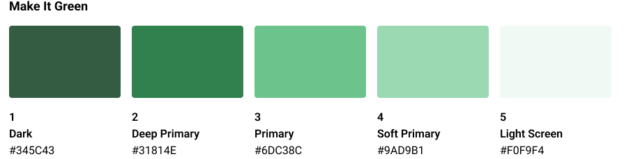make it green theme colors