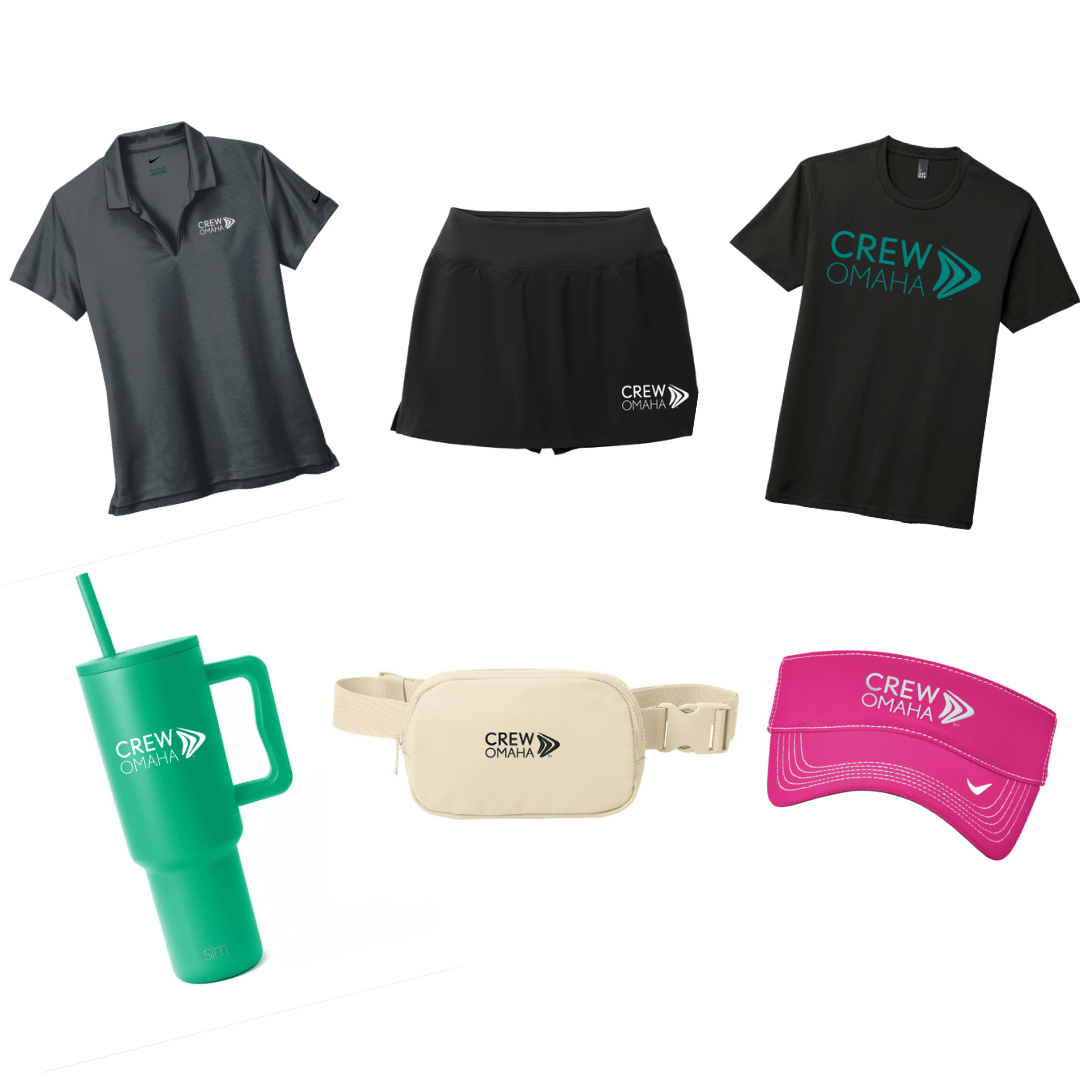 CREW Omaha items with logo
